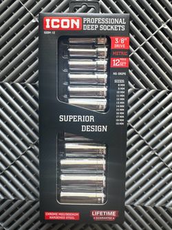 Icon 3/8” Metric Deep Sockets $40 Firm