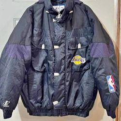 90s Logo Athletic LA Lakers Bomber Jacket Large