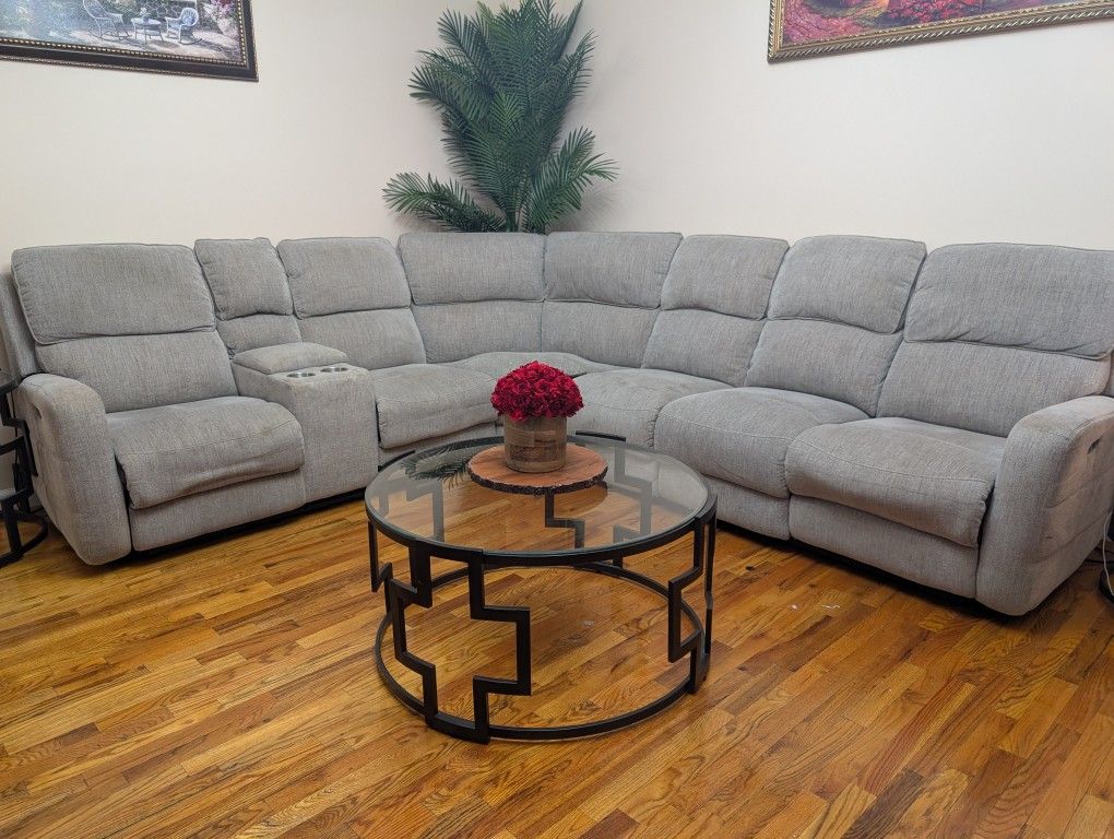 7-Piece Sectional Couch w/ 3 Recliners + FREE Coffee Table