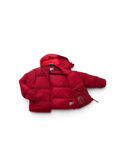 Lacoste Men’s Red Hooded Down Puffer Jacket - Size L - Excellent Condition