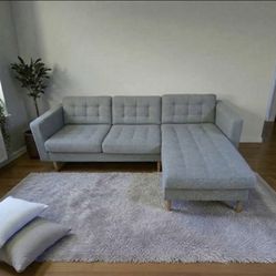 🏠🚚FREE delivery–🫧 CLEANED PROFESSIONALLY ! Very Comfortable - Small Grey Sectional TO YOUR HOME!!