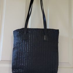 Cole Haan Woven Leather Purse / Bag - Black