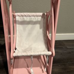 Wooden Pink Play Swing Set For Baby Dolls 