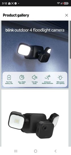 Blink Outdoor 4 Floodlight Camera — Wireless smart security camera, 700 lumens, two-year battery life, enhanced motion detection, Sync Module Core inc