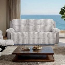 Brand New Grey 3pc Reclining Sofa Set