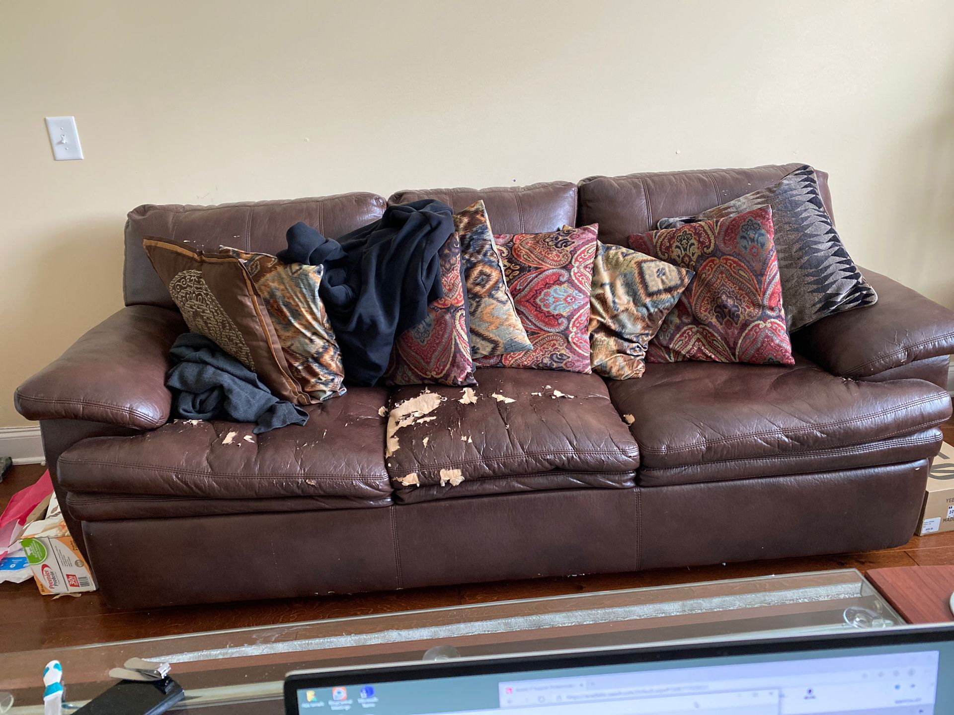 Sofa with matching ottoman