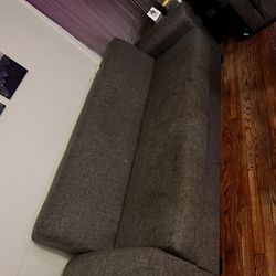2 Grey Couch With Storage And Turn To Be Sofa Bed. 