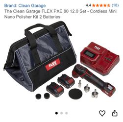 The Clean Garage FLEX PXE 80 12.0 Set - Cordless Mini Nano Polisher Kit 2 Batteries