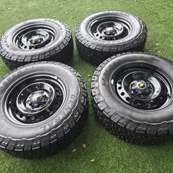 4 NEW CHEVROLET SILVERADO RIMS&TIRES ALL TERRAIN TIRES 265-70R17