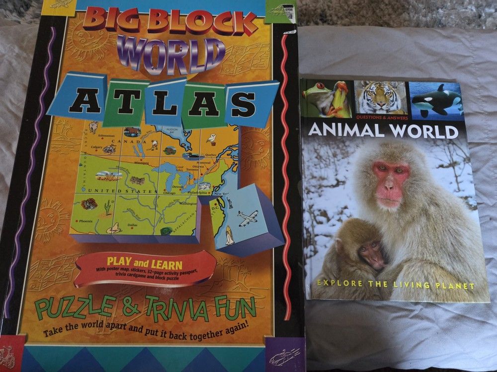 World Atlas Play And Learn & Animal World Book