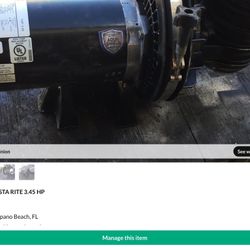 Pool Pump Sta-rite 3.45 HP