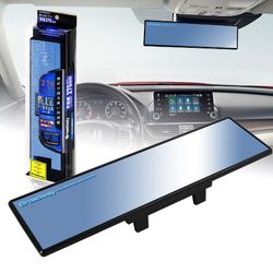 Broadway 270MM Wide Flat Interior Clip On Rear View Blue Tint Mirror Universal -(3-MC-001-BL