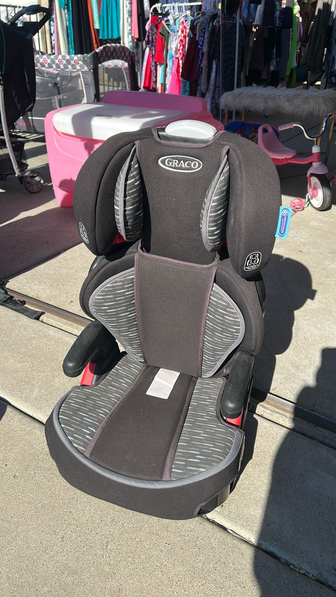 Graco Black And Grey White Stripe Car seat 