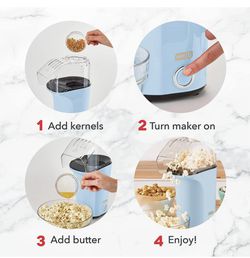 DASH Hot Air Popcorn Popper Maker with Measuring Cup to Portion Popping  Corn Kernels + Melt Butter, 16 Cups - Dream Blue for Sale in Bakersfield,  CA - OfferUp