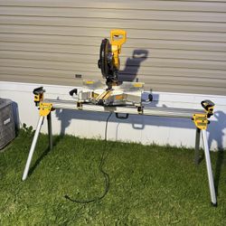 15 Amp Corded 12 in. Double Bevel Sliding Compound Miter Saw and Heavy Duty Miter Saw Stand with Wre