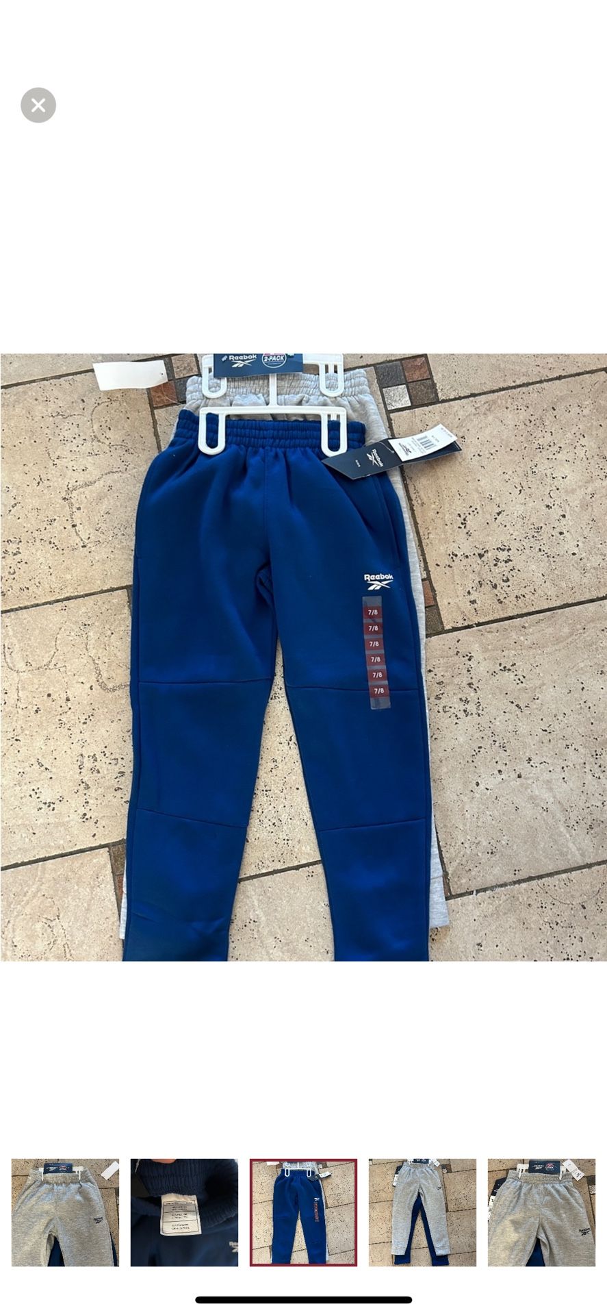 NWT Reebok boys fleece joggers 2 pack Size 7/8