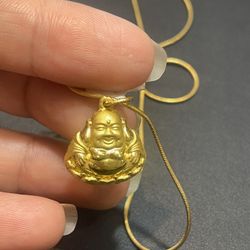 24K YellowGold | Buddha Pendant Reversible 