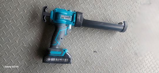 Pistola de calafateo eléctrica compatible con batería Makita, pistola de calafateo inalámbrica con 4 velocidades ajustables, luz LED, adhesivo sin got