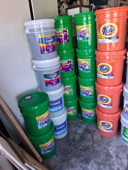 5 Gallon Bucket- Laundry Detergent, Dish Soap, Fabric Softener, Clorox/Bleach and multi purpose cleaner