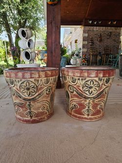 Flower Clay Pots . (Planters) Plants, Pottery, Talavera $65 cada una.