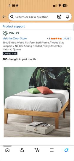 Queen size Leesa mattress with wood bedframe and wood drawers new in box.