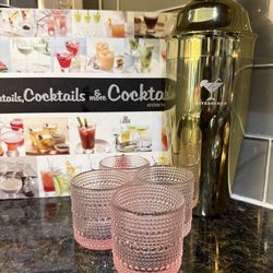18-Piece Complete Barware & Glassware Set + Cocktail Recipe Book