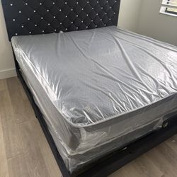 King   Size Bed Frame With Mattress All New Furniture And Free Delivery Free Installation 