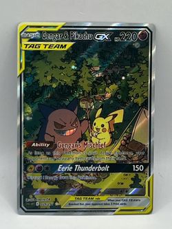 Non TCG Pokemon Gengar & Pikachu Gx Tag Team Fan Art Card