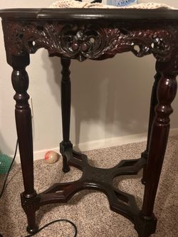Antique Chinese carved hardwood pedestal table