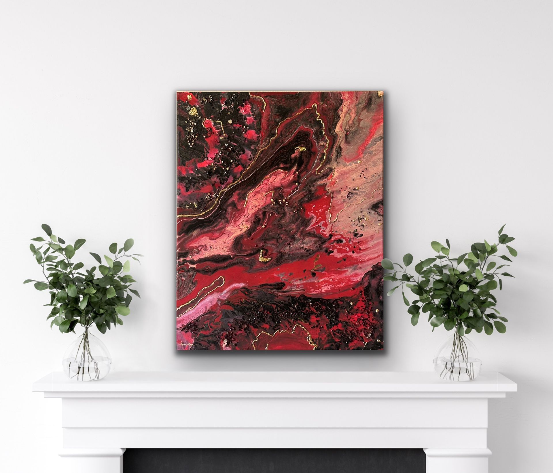 14K Gold Leaf Handmade Painting