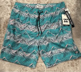 BILLABONG Good Times Layback Blue Jubilee Mens Volley Shorts Mens Medium
