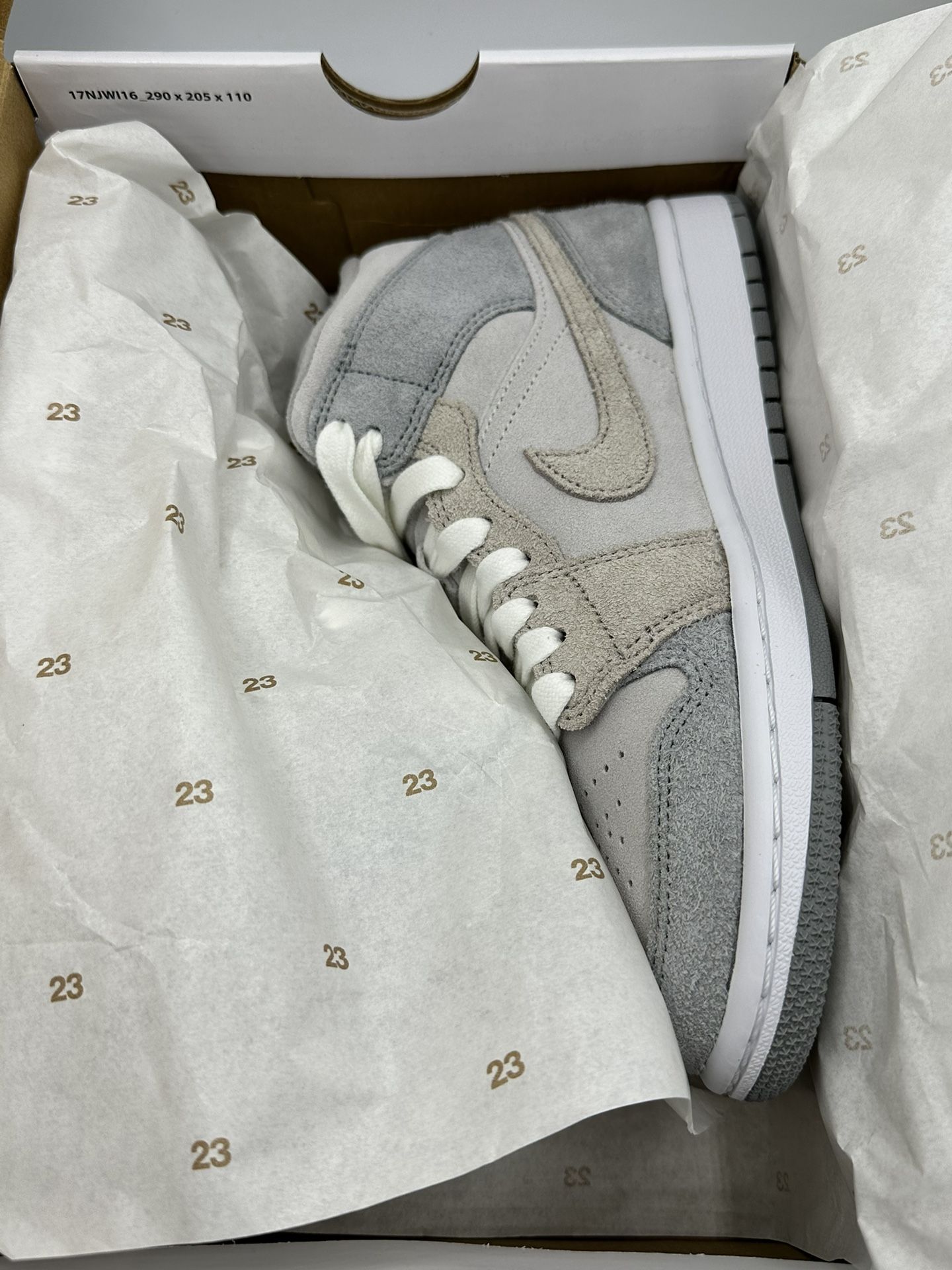 Womens Air Jordan 1 Mid SE Shoes Particle College Gray DO7139-002 Size 