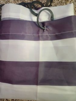 Gray ombre shower curtain and rings