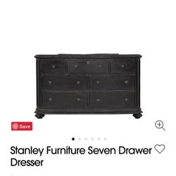 Stanley 7 drawer dresser- black