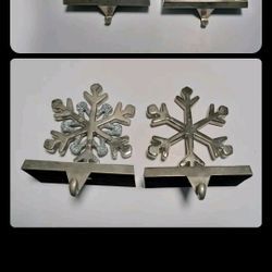 Christmas Stocking Holder Silver Snowflake 