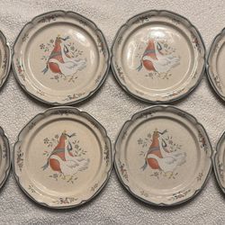 Set of 8 Vintage International China "Marmalade" Salad Plates (7.5")