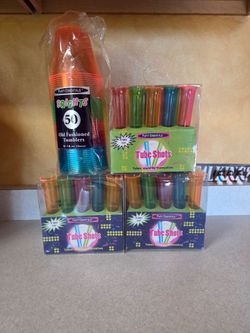 Neon cups and tube shots blacklight