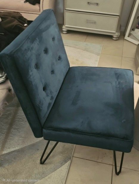 Modern Tufted Dark Green Velvet Armless Chair by Christopher Knight Home