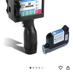 Handheld Printer Gun with Fast-Drying Solvent Cartridge for QRCode Barcode (0.5 Inch Nozzle)