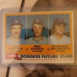 81 Topps Perconte/Scioscia/Valenzuela RC!