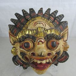 Balinese Barong Rakasha Hand Crafted Wooden Mask Wall Decor


