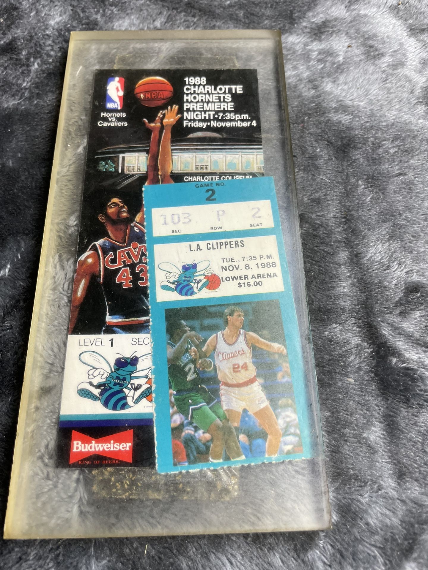 Vintage 1988 Charlotte Hornets Game Ticket