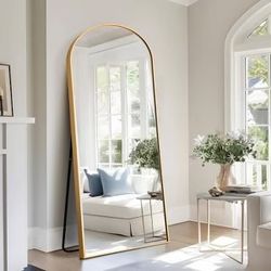 71x32in Arched Full Length Mirror Standing Hanging or Leaning Against Wall, Oversized Large Bedroom