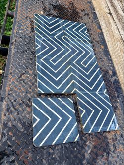 Blue Geometric Porcelain Tile – 8” x 8” – Indoor/Outdoor – Slip Resistant – $1/sq ft