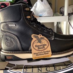 NEW MEN’S GEORGIA BOOTS AMP LT WEDGE WATERPROOF MOC-TOE BOOTS GB-00475 WORK BOOTS Sz 11.5