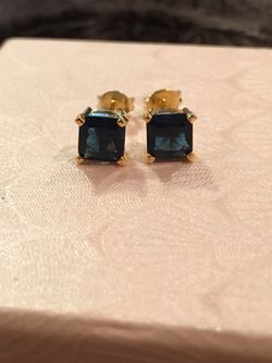 Sterling Silver London Blue Topaz Studs