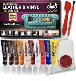 Coconix Leather & Vinyl Repair Kit | Fix Tears, Holes, Scratches, and Peeling on Leather and Vinyl Furniture, Car Seats, and Jackets 