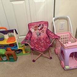 Kids Stroller Cart And Kids Paw Patrol Chair And Doll House