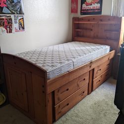 Twin Captain’s Bed with Drawers and Shelving