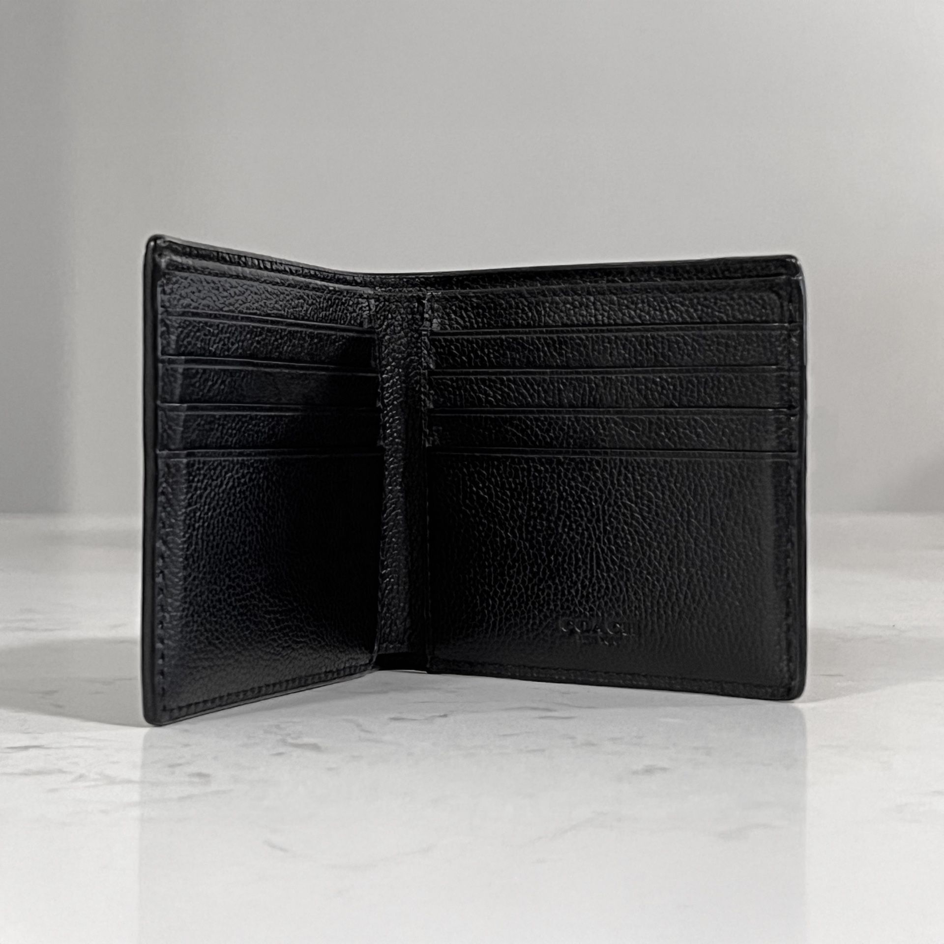 Coach Black Leather Bifold Wallet — Excellent Condition